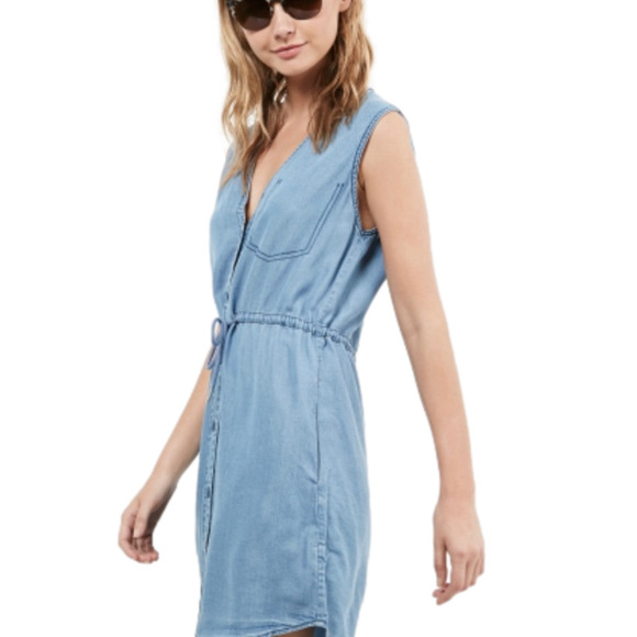 "Cheap Monday" denim sleeveless shirt dress Medium.🩵 - Picture 2 of 5